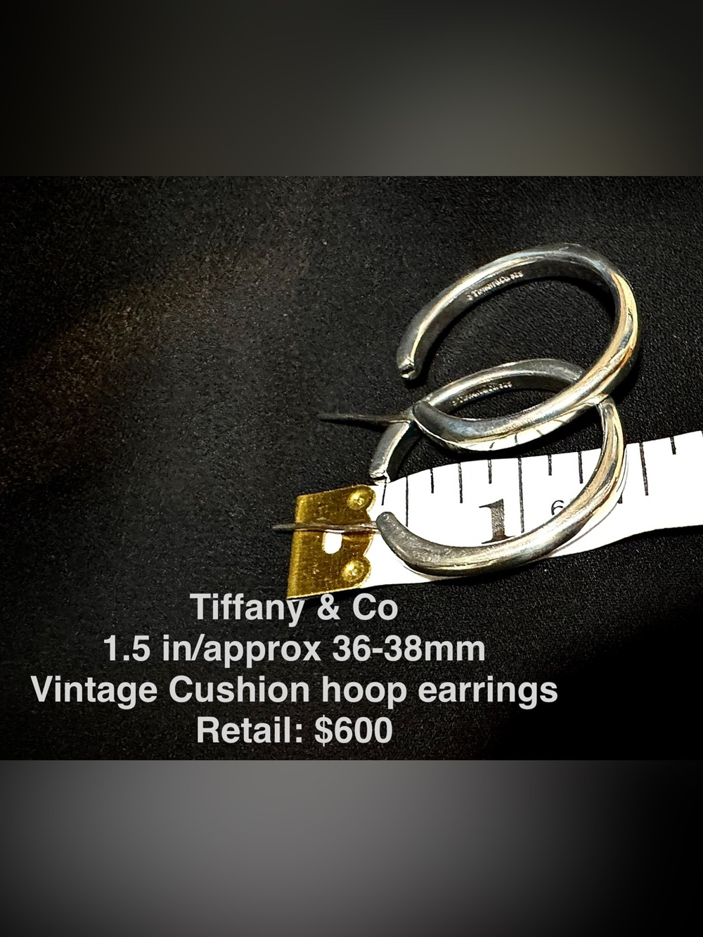 Tiffany & Co. Silver Cushion Hoop Earrings - Picture 4 of 5